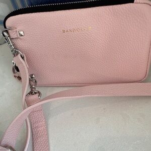 Bandolier pink zippered case with strap